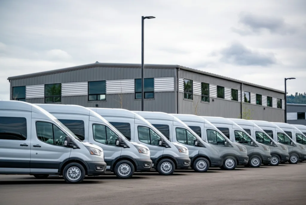 Commercial Vans in a Row