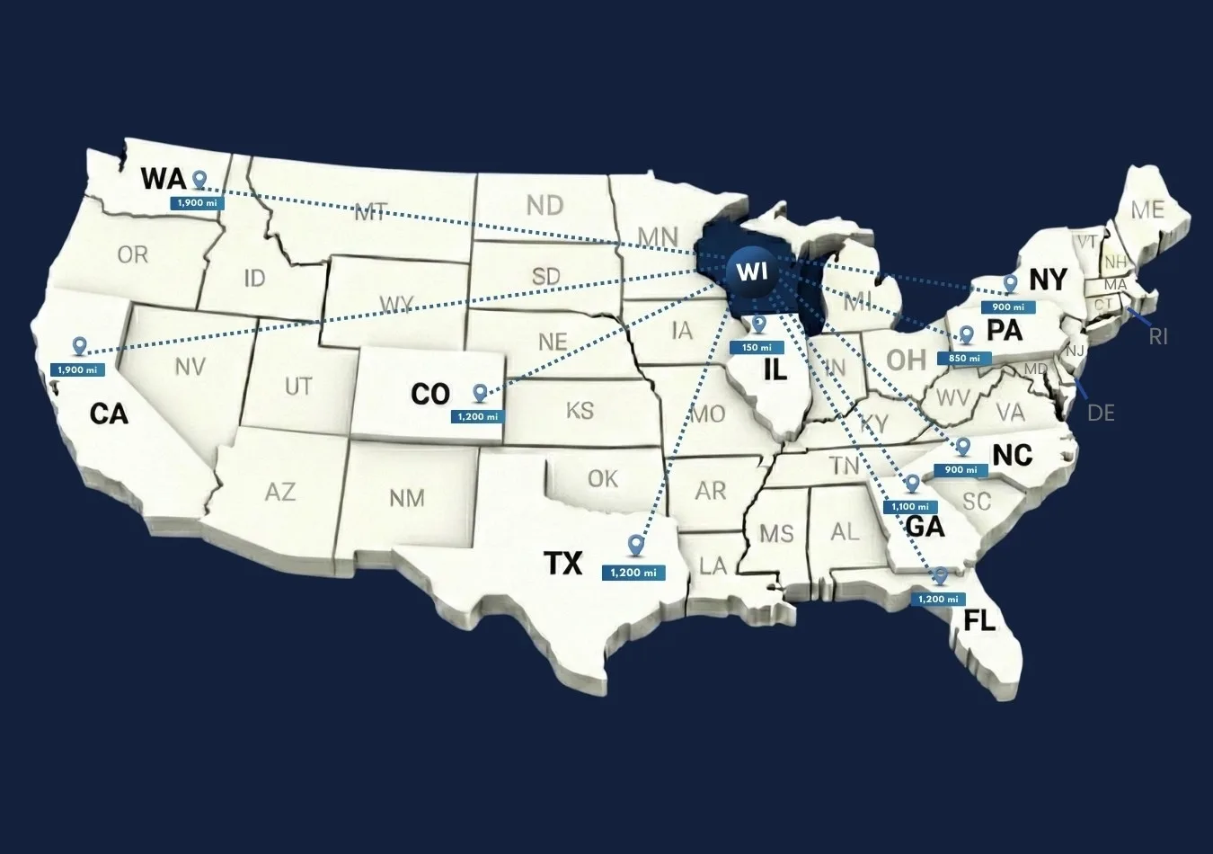 Car transportation from Wisconsin to other states