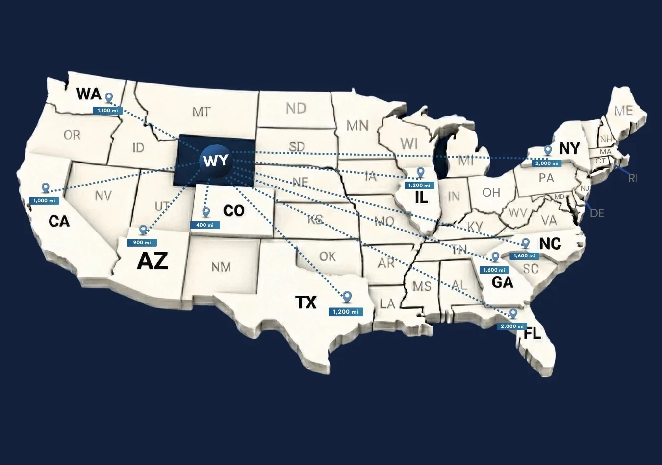 Car transportation from Wyoming to other states