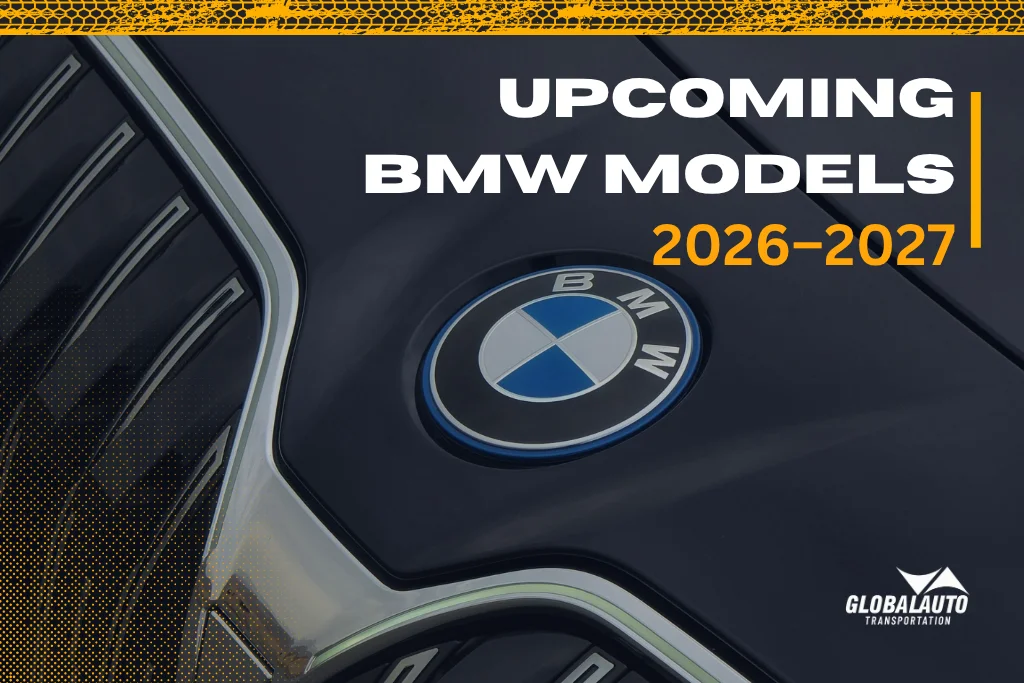 Blog Cover Depicting A BMW Emblem Close-Up With Upcoming BMW Models 2026–2027 Heading