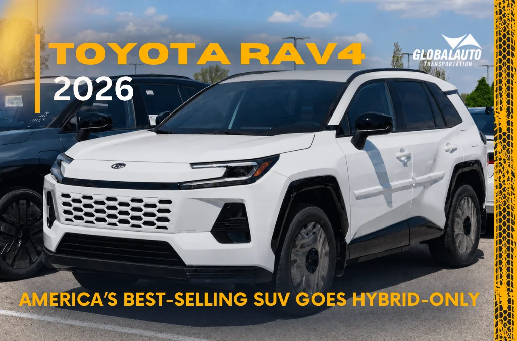 Blog Cover Showing A White 2026 Toyota RAV4 With Hybrid-Only Heading